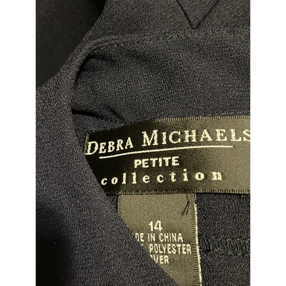 Debra Michaels Dress 14P Petites Career Navy Crepe Tailored Lightweight Zip Back - Picture 6 of 10